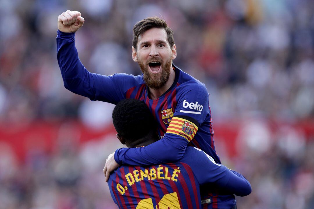 Leo Messi y Dembélé