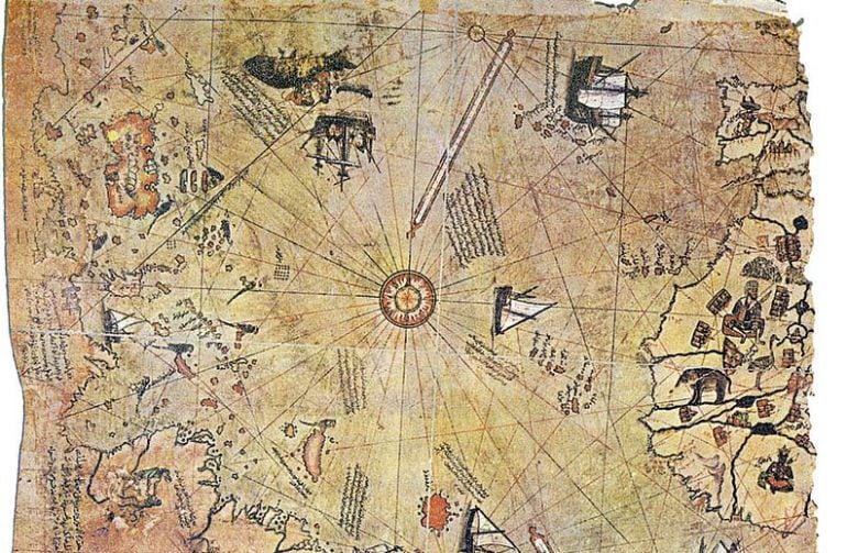 Fragmento del Mapa de Piri Reis.