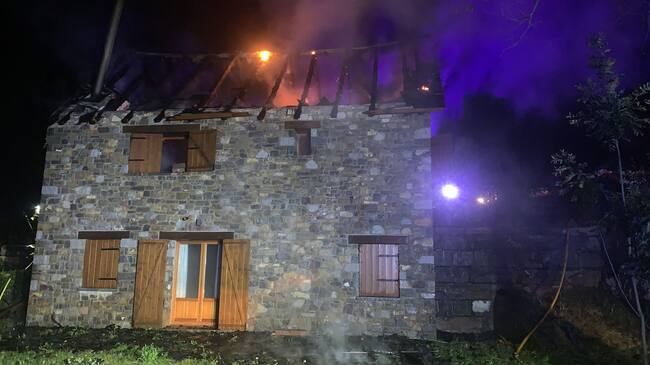Incendio de una casa en Espierba, en Huesca