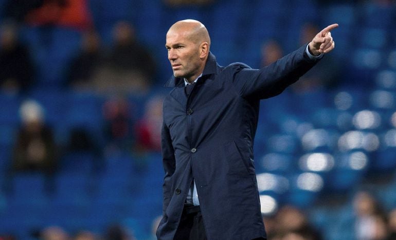  El entrenador francés del Real Madrid Zinedine Zidane durante el partido de vuelta de octavos de final de la Copa del Rey