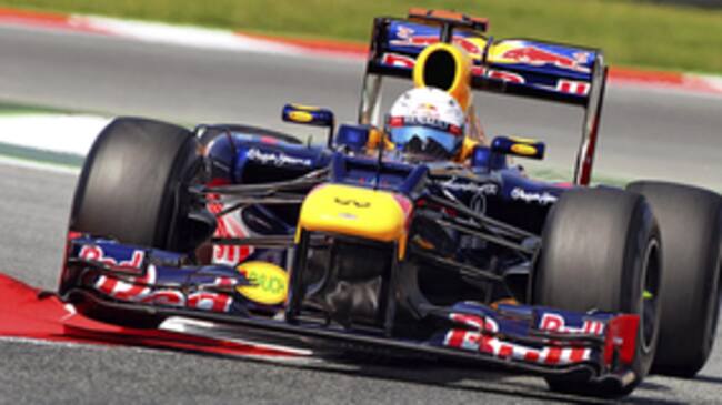 El piloto alemán Sebastian Vettel, de la escudería Red Bull, durante la tercera y última sesión de entrenamientos libres del Gran Premio de España de Fórmula Uno celebrada el 12 de mayo de 2012. El Gran Premio de España se disputa este fin de semana en el