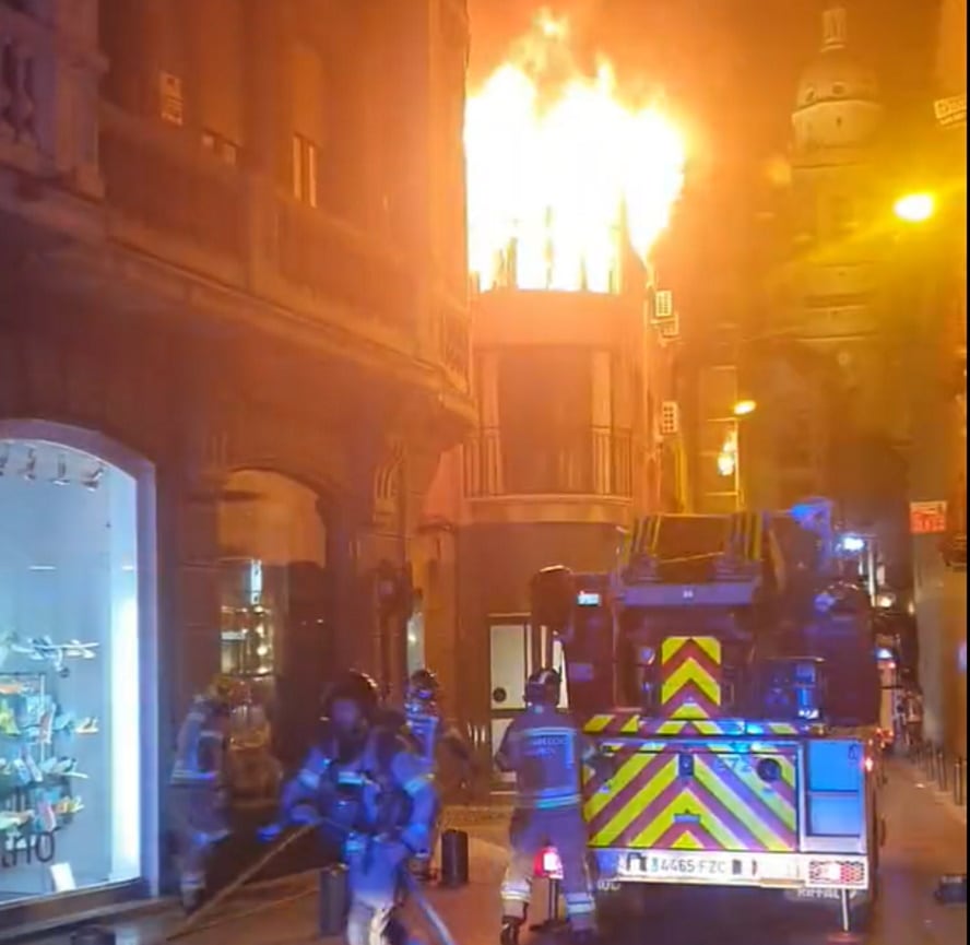 Incendio en el centro de Murcia