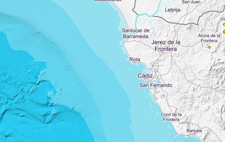 Mapa del Golfo de Cádiz