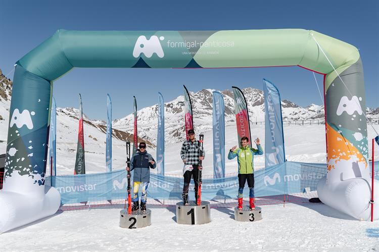 Podio de la prueba masculina en Formigal