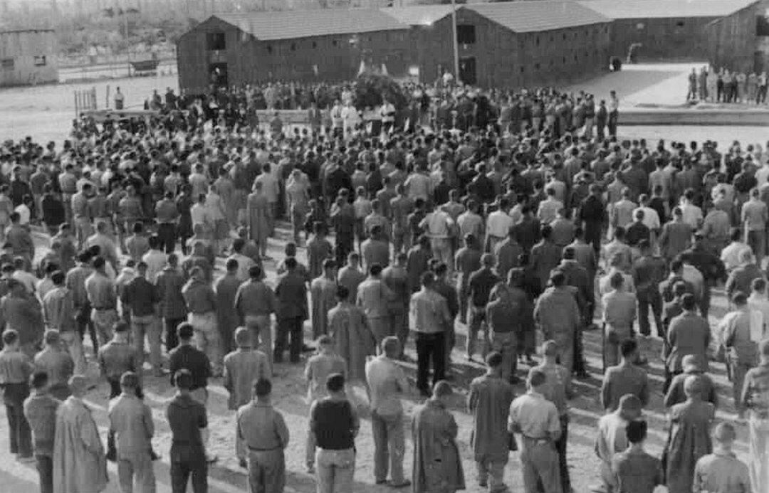 Imagen histórica del campo de concentración de Aranda