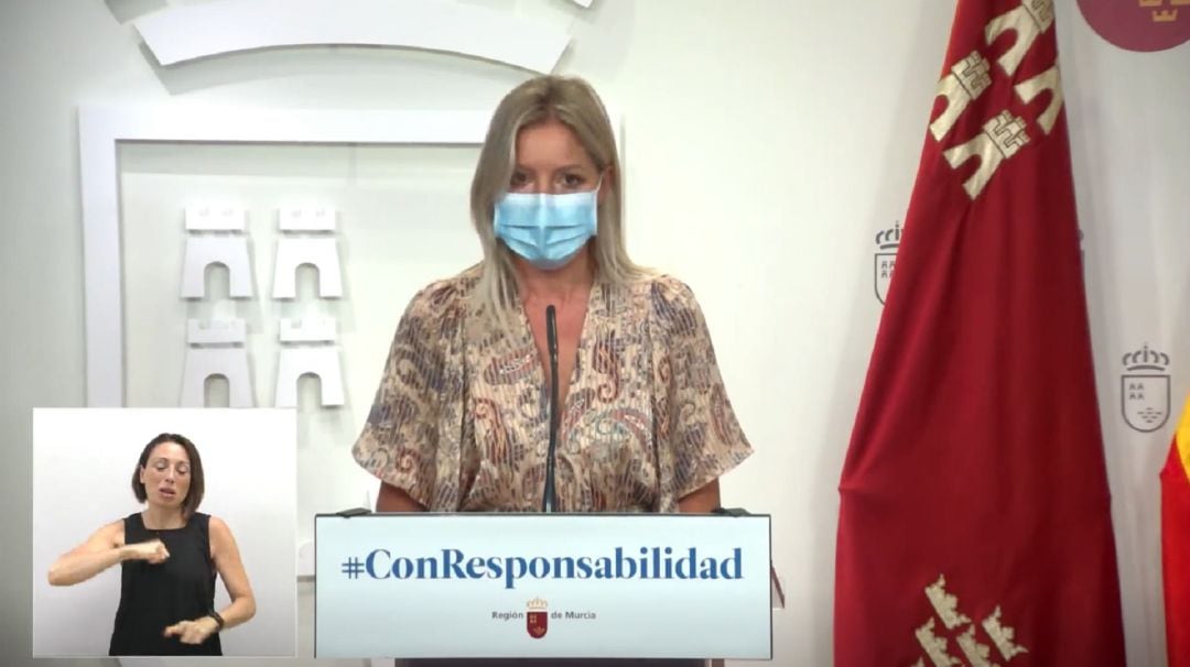 Ana Martínez Vidal, portavoz del Ejecutivo regional, en rueda de prensa