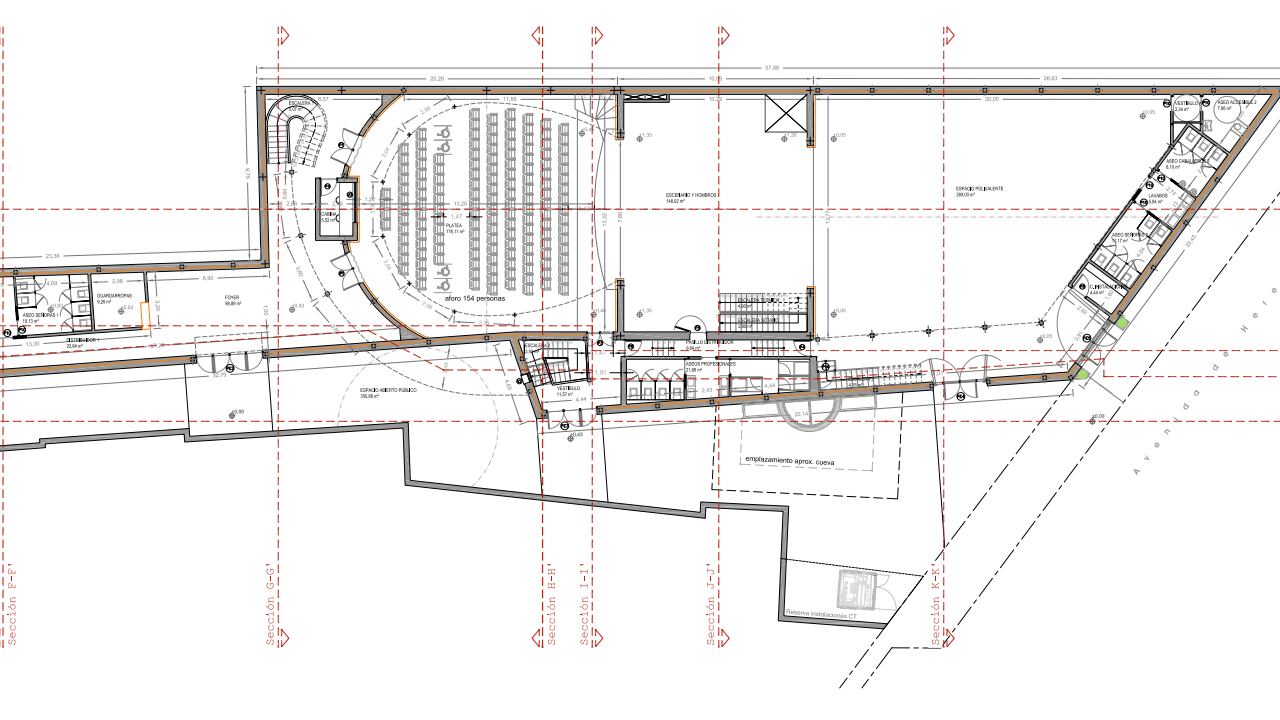 Plano del futuro centro de artes escénicas en la pequeña localidad ciudadrealeña de Puerto Lápice