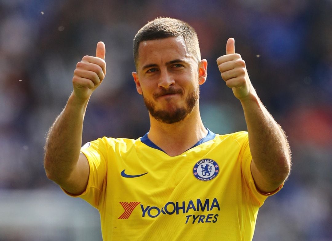 Eden Hazard durante el partido ante el Leicester.