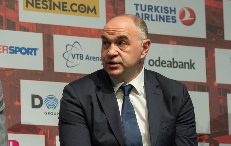 Pablo Laso, técnico del Real Madrid, durante la presentación de la Final Four de Estambul.