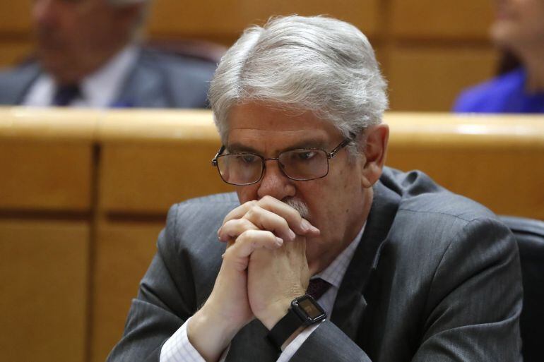  El ministro de Asuntos Exteriores, Alfonso Dastis, durante la sesión de control al Gobierno de ayer en el pleno del Senado.