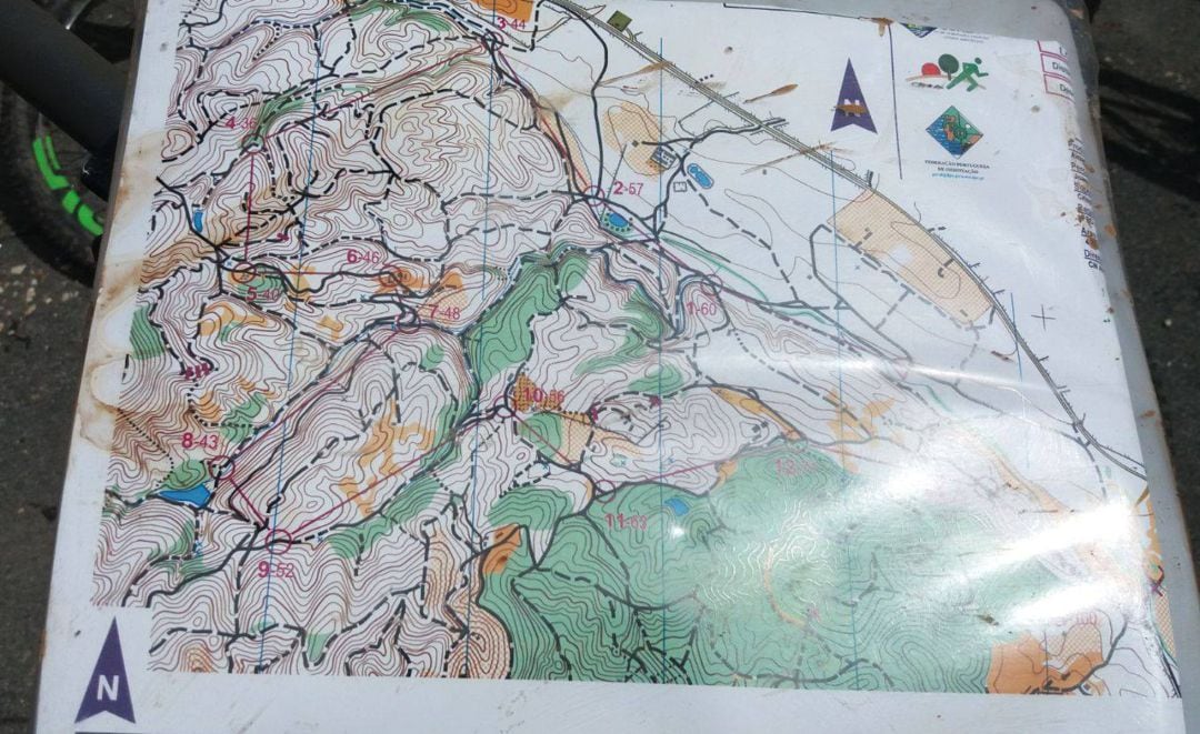 Uno de los mapas utilizados en el deporte de la orientación