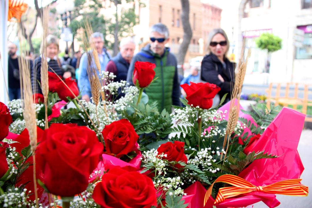 Una parada de roses de Sant Jordi
