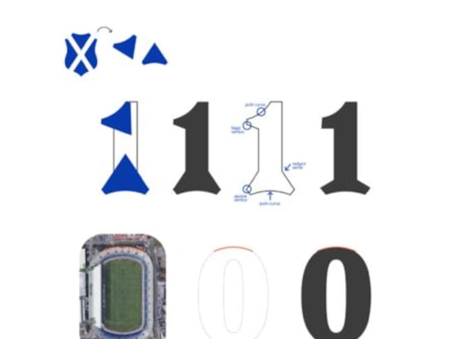 El estudio IRÜBI se inspiró en la curvatura de las gradas de Popular y Herradura para generar su número 100.