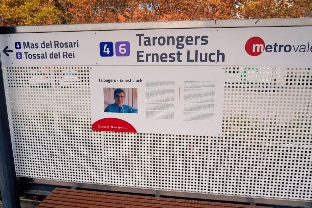 La estación de Metrovalencia de Tarongers pasa a llamarse Ernest Lluc