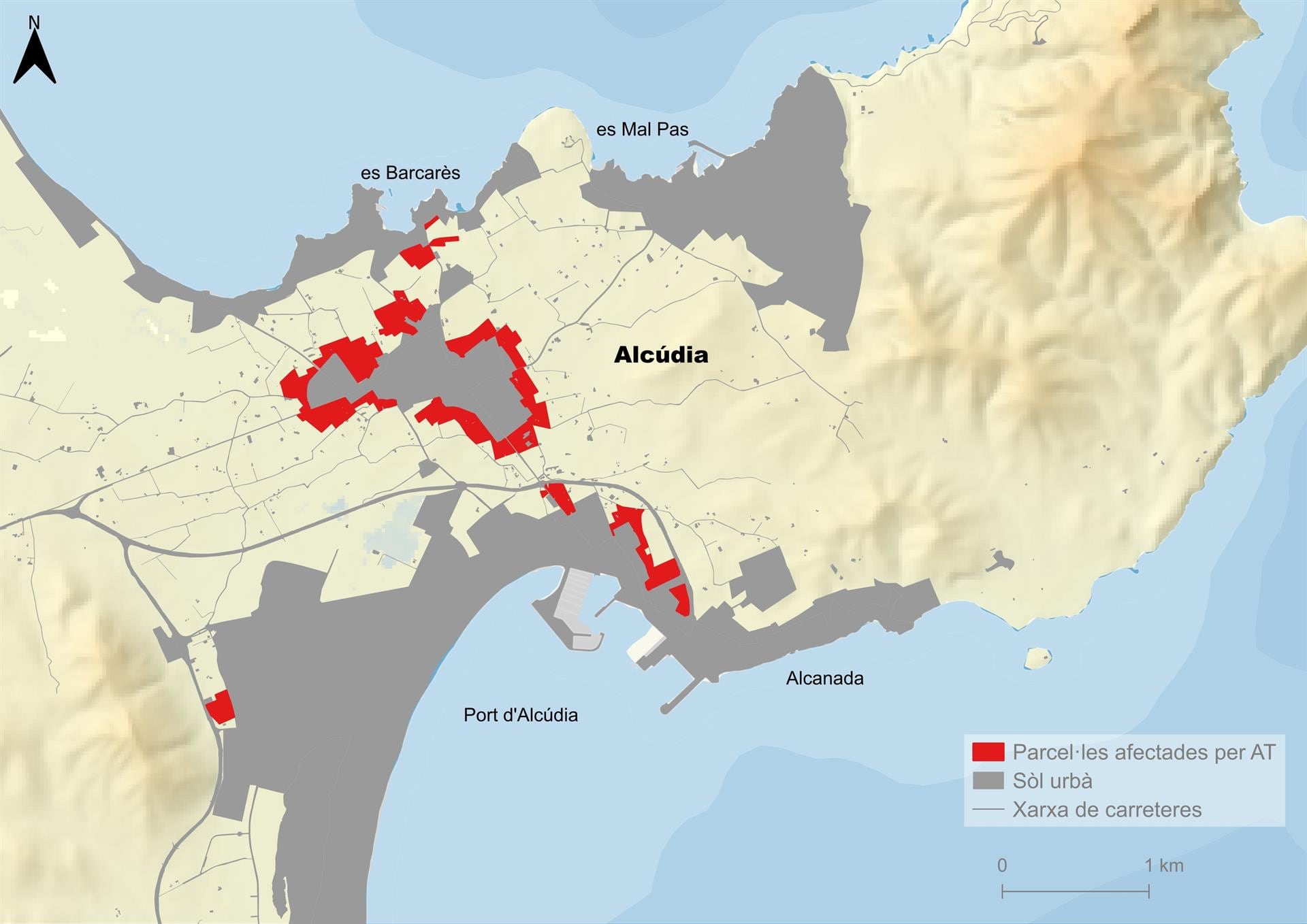 Mapa de Alcúdia con la previsión de crecimiento- MALLORCA PER VIURE, NO PER ESPECULAR