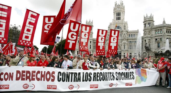 Más de 40.000 personas han participado en la marcha por el Día del Trabajo en la Comunidad de Madrid de este año.