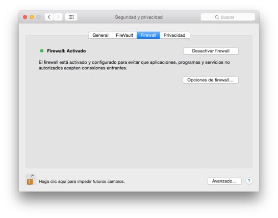 Activación del ‘firewall’ integrado en Mac OS X 10.10 ‘Yosemite’