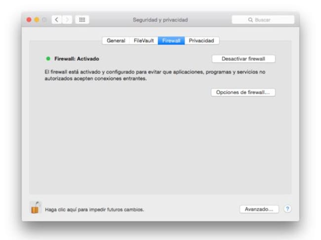 Activación del ‘firewall’ integrado en Mac OS X 10.10 ‘Yosemite’