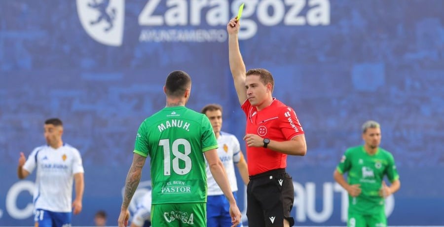 Sesma Espinosa, durante el Real Zaragoza - Racing.