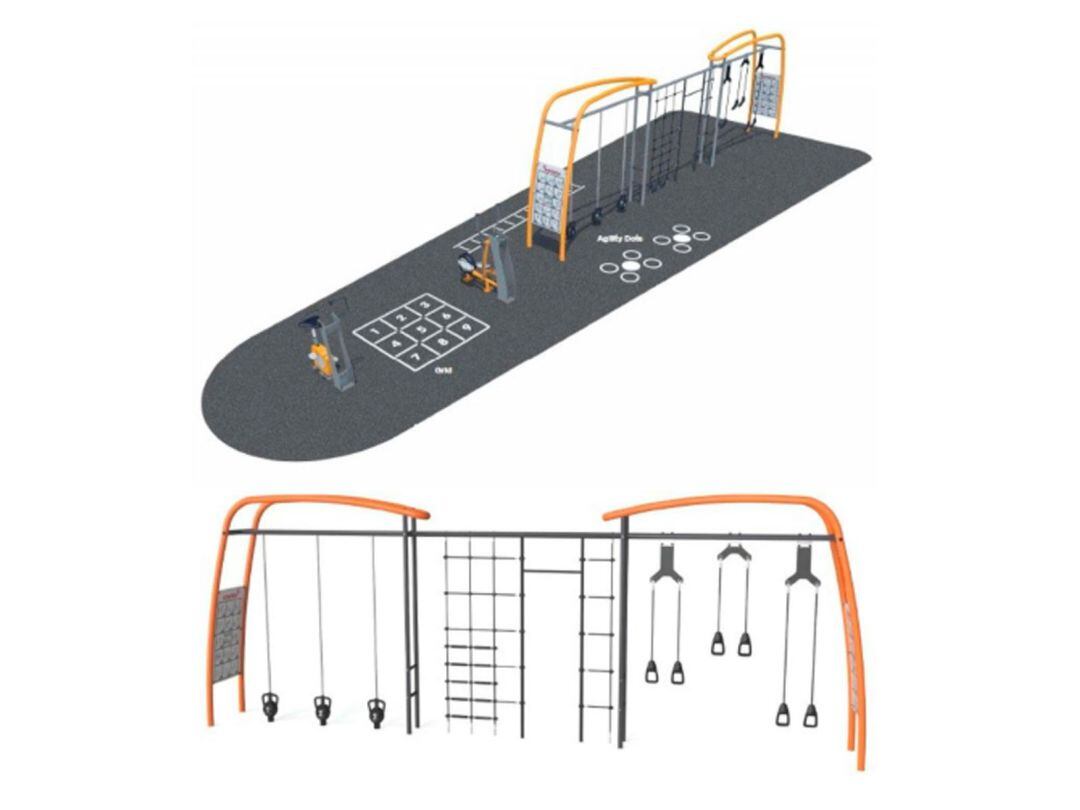 Instalaciones del nuevo parque biosaludable que se instalrán en los Pelambres y las Pallas