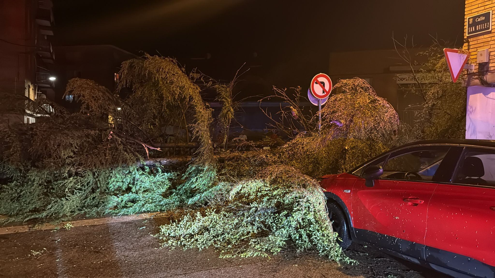 La tormenta ha dejado graves daños materiales en Binéfar