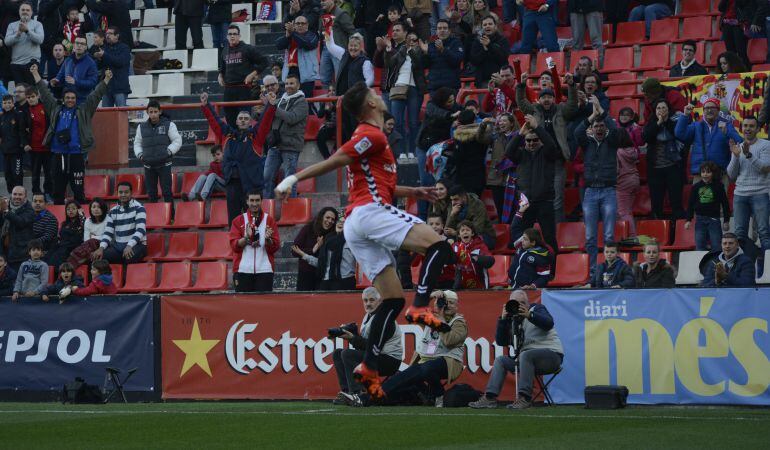 Naranjo celebra el seu gol contra el Tenerife.