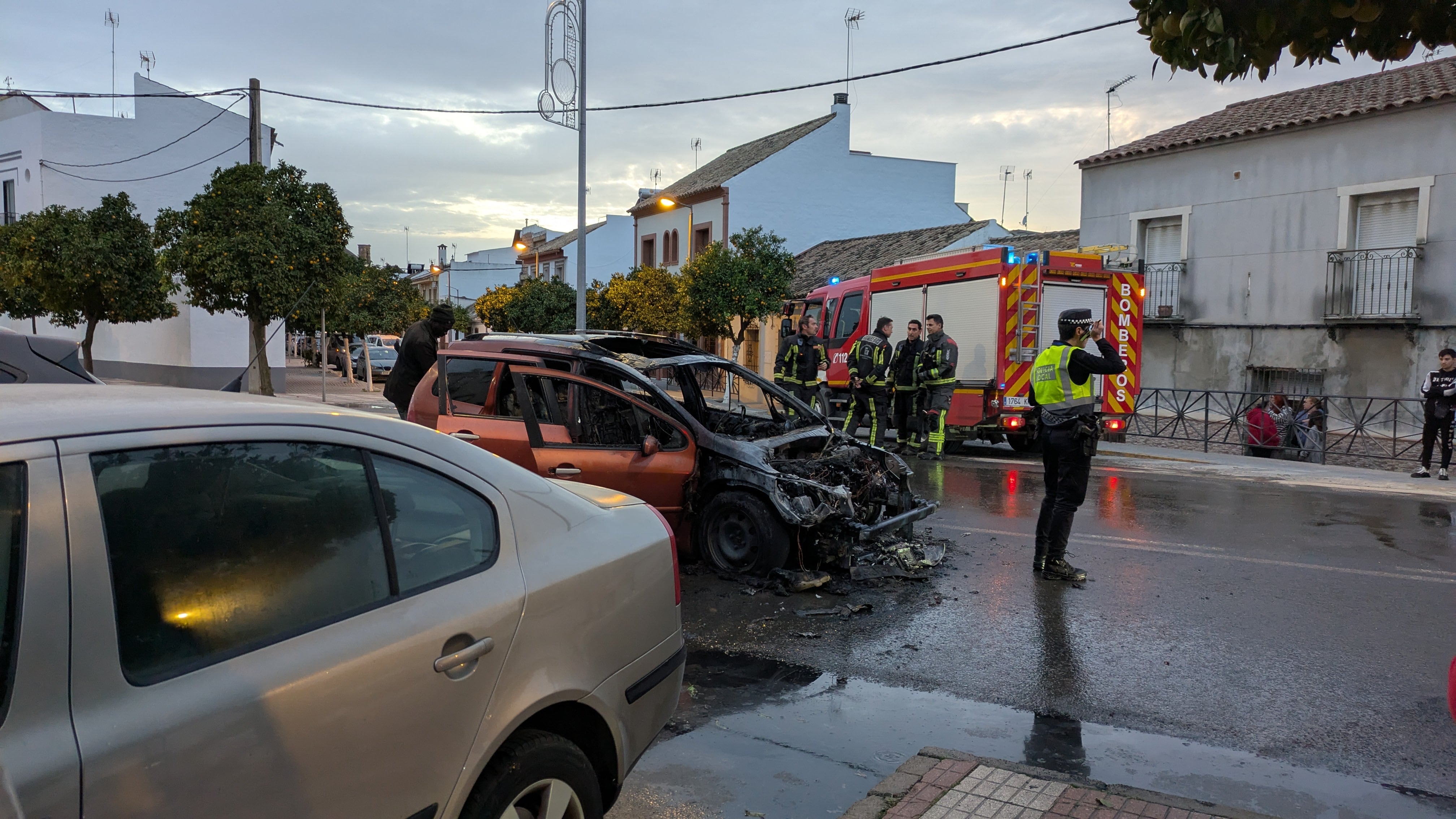 Estado del vehículo tras el fuego