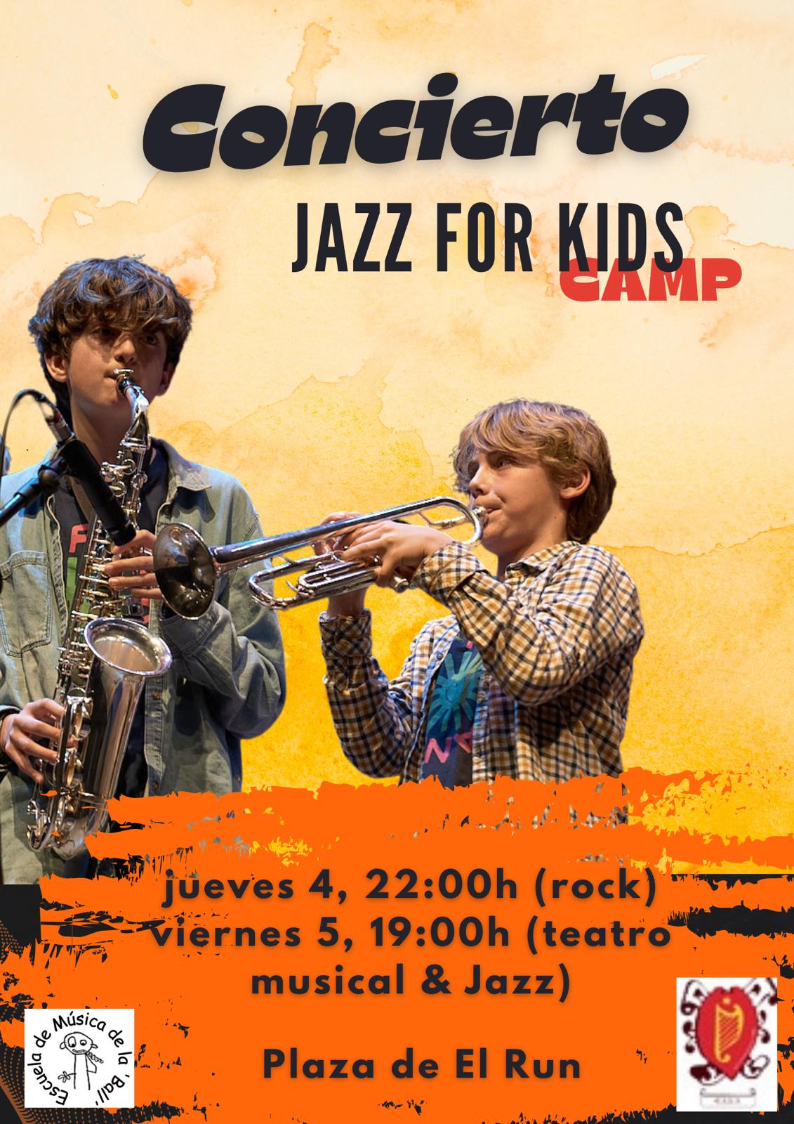 Cartel de las actuaciones en El Run - JAZZ FOR KIDS