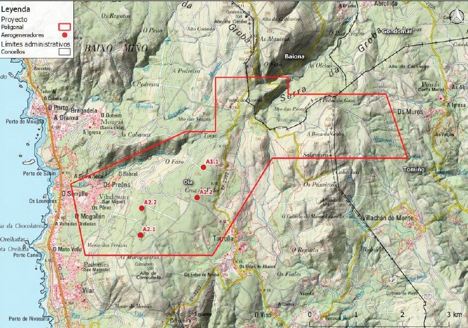 Ámbito geográfico en el que se instalaría el proyecto de parque eólico Torroña I