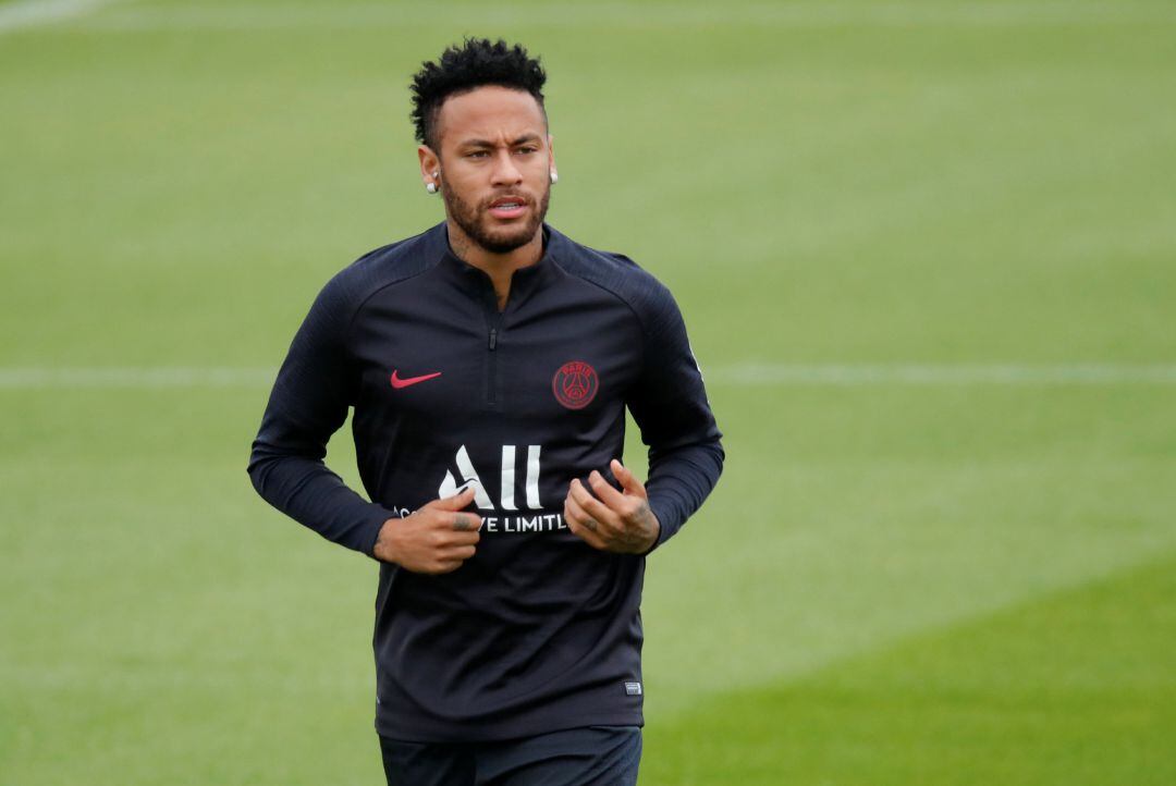 Neymar, durante un entrenamiento. 