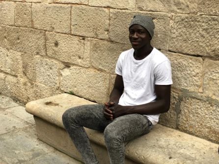 Ousmane, en el centro de Lleida.