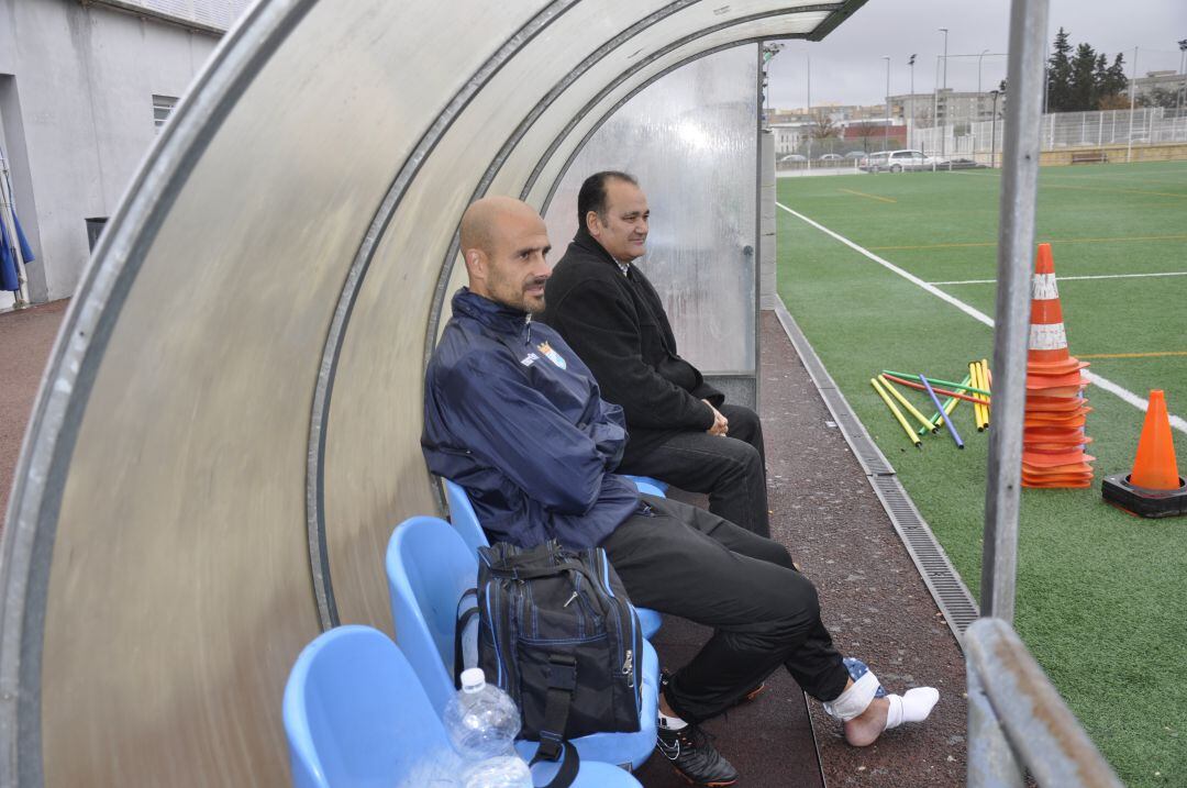 Dani Jurado junto a Vicente Vargas el viernes en La Granja 