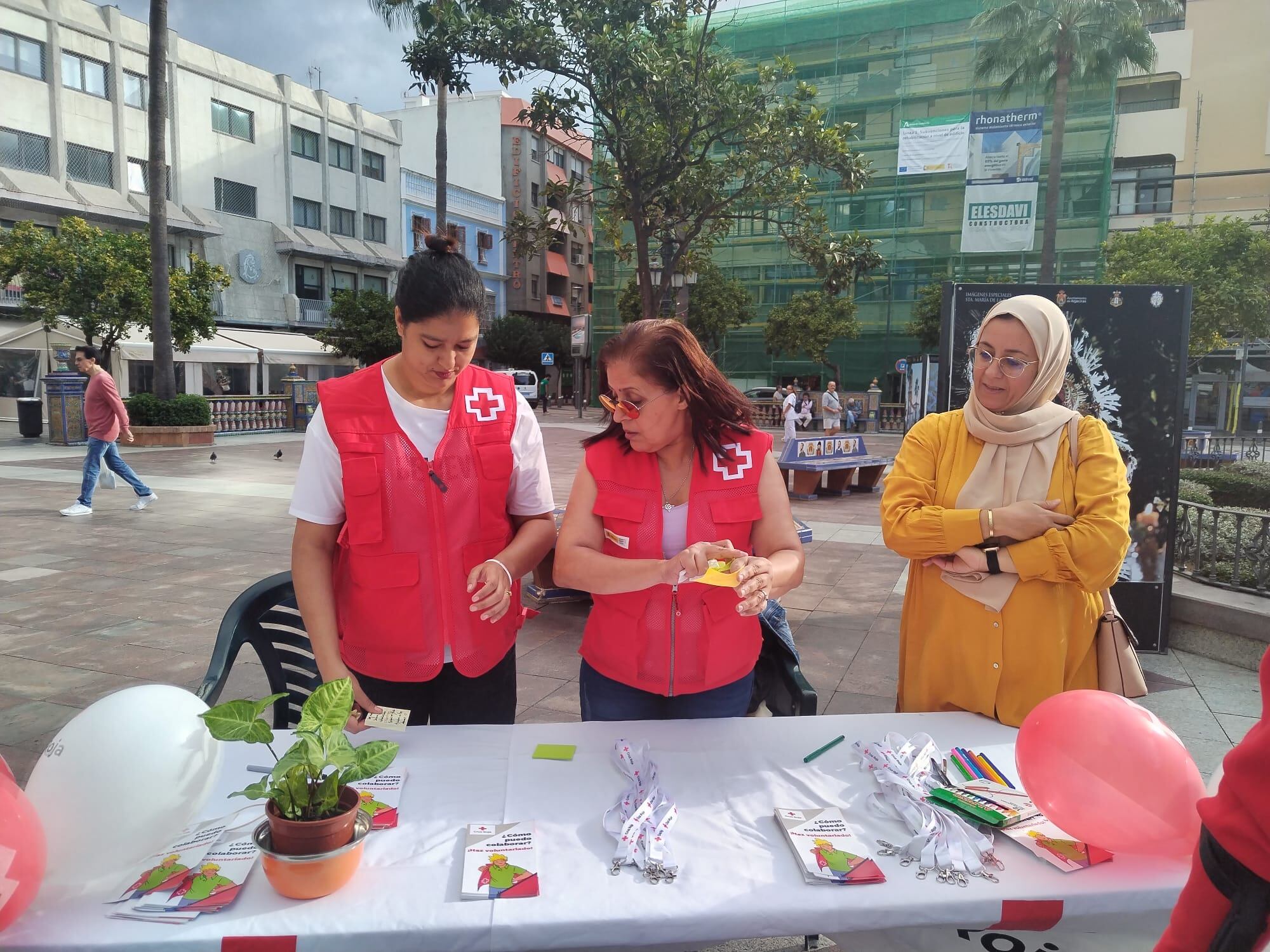 Stands del Día de la Banderita en la Plaza Alta