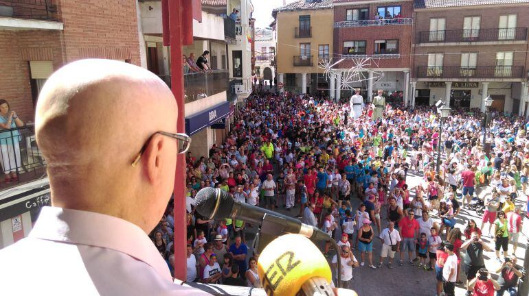 José María Barruso en el momento del chupinazo