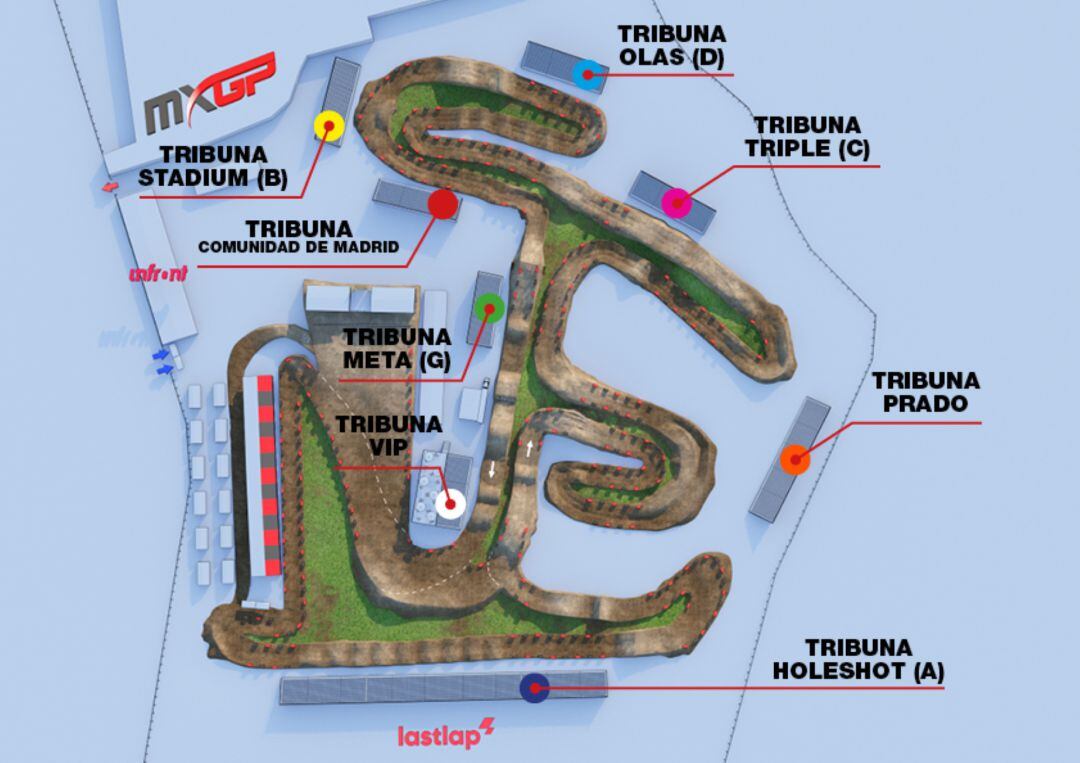 Plano del circuito de Premio de España de Motocross en Arroyomolinos