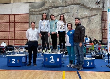 Podio de una de las categorías celebradas en la competición de Monzón