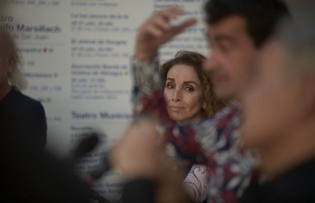 Imagen de Ana Belén, durante la presentación a los medios de comunicación de la obra &#039;Antonio y Cleopatra&#039;