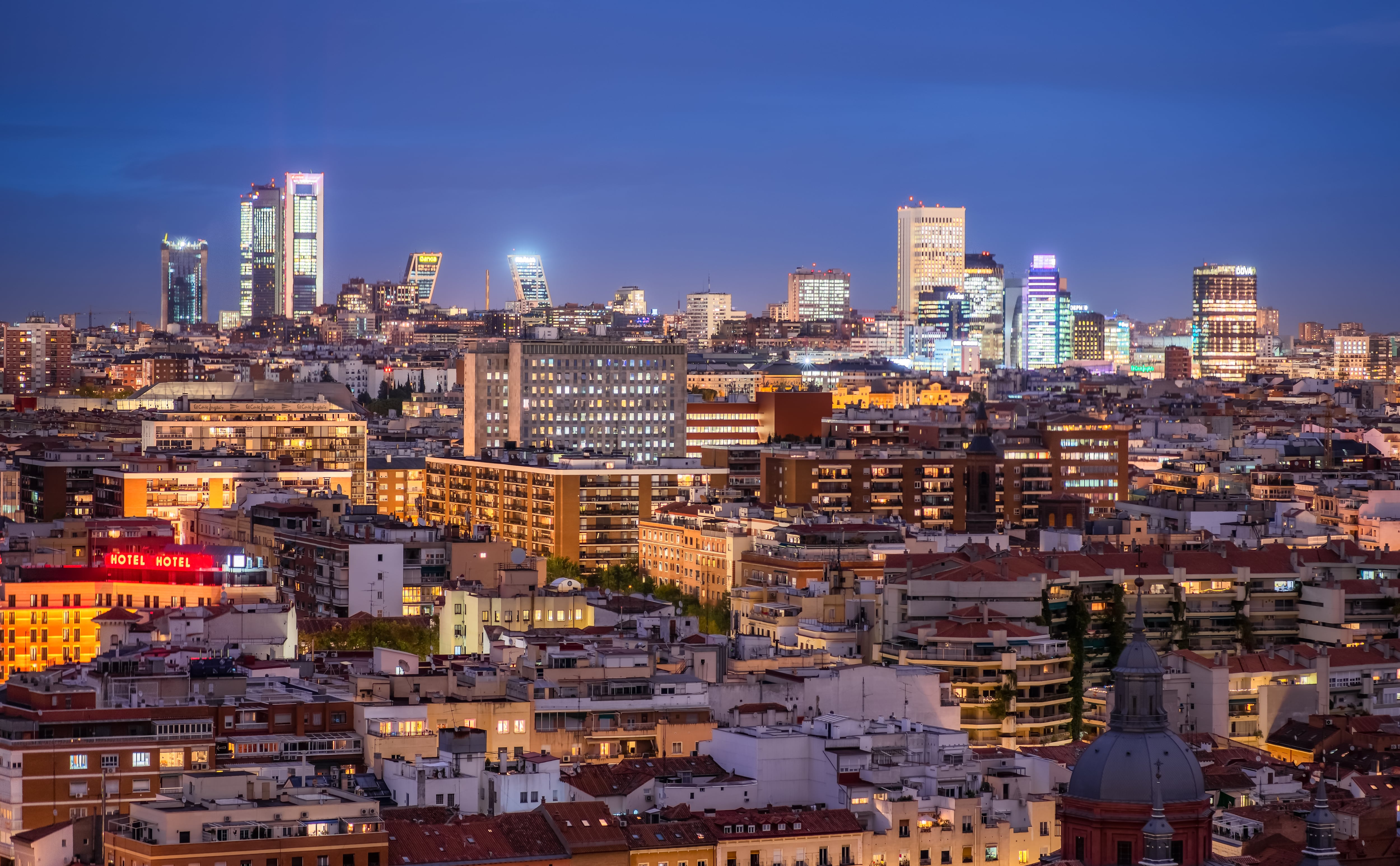 Una vista de Madrid, en el ocaso.