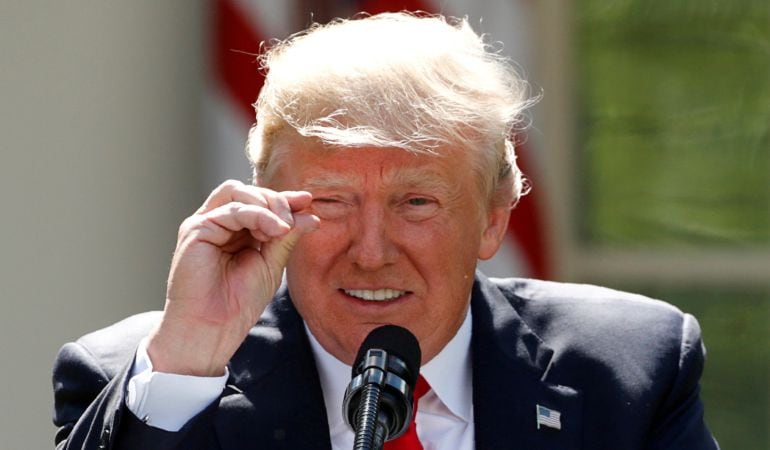 Donald Trump, durante una conferencia de prensa