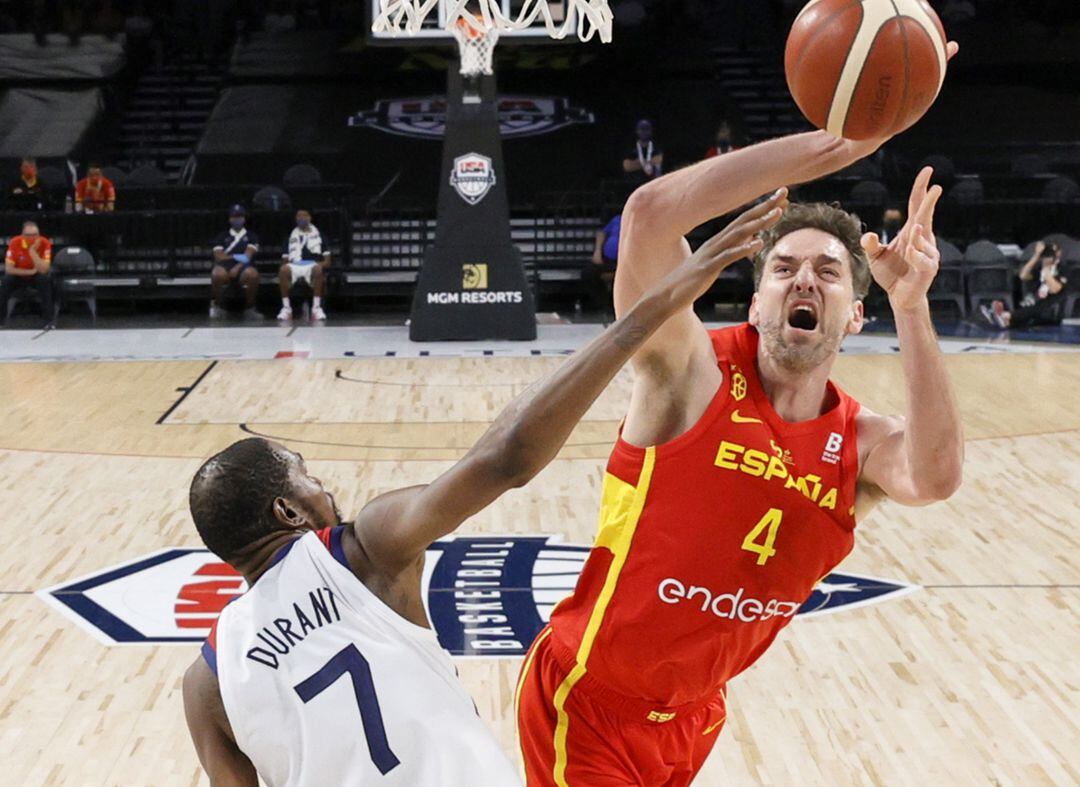 Pau Gasol, en un partido de preparación de la selección española de baloncesto.