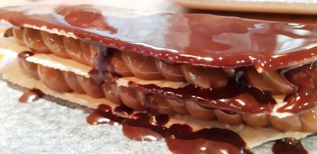 Dulce de leche con chocolate fundido