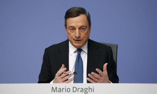 European Central Bank (ECB) President Mario Draghi addresses a news conference at the ECB headquarters in Frankfurt, Germany, March 10, 2016. The European Central Bank cut interest rates and expanded its quantitative easing asset-buying programme on Thurs