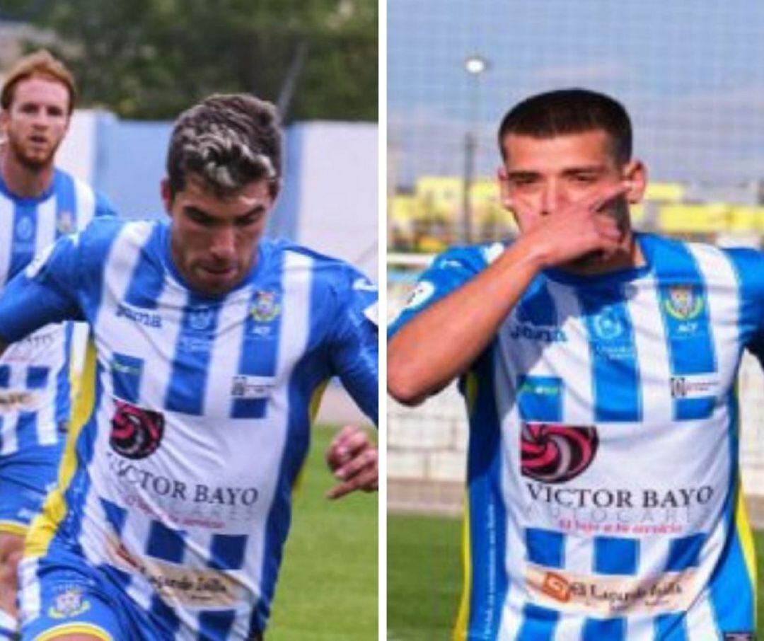 Carlos Sagüés (i) y Diego Santín, con la camiseta de la Arandina.