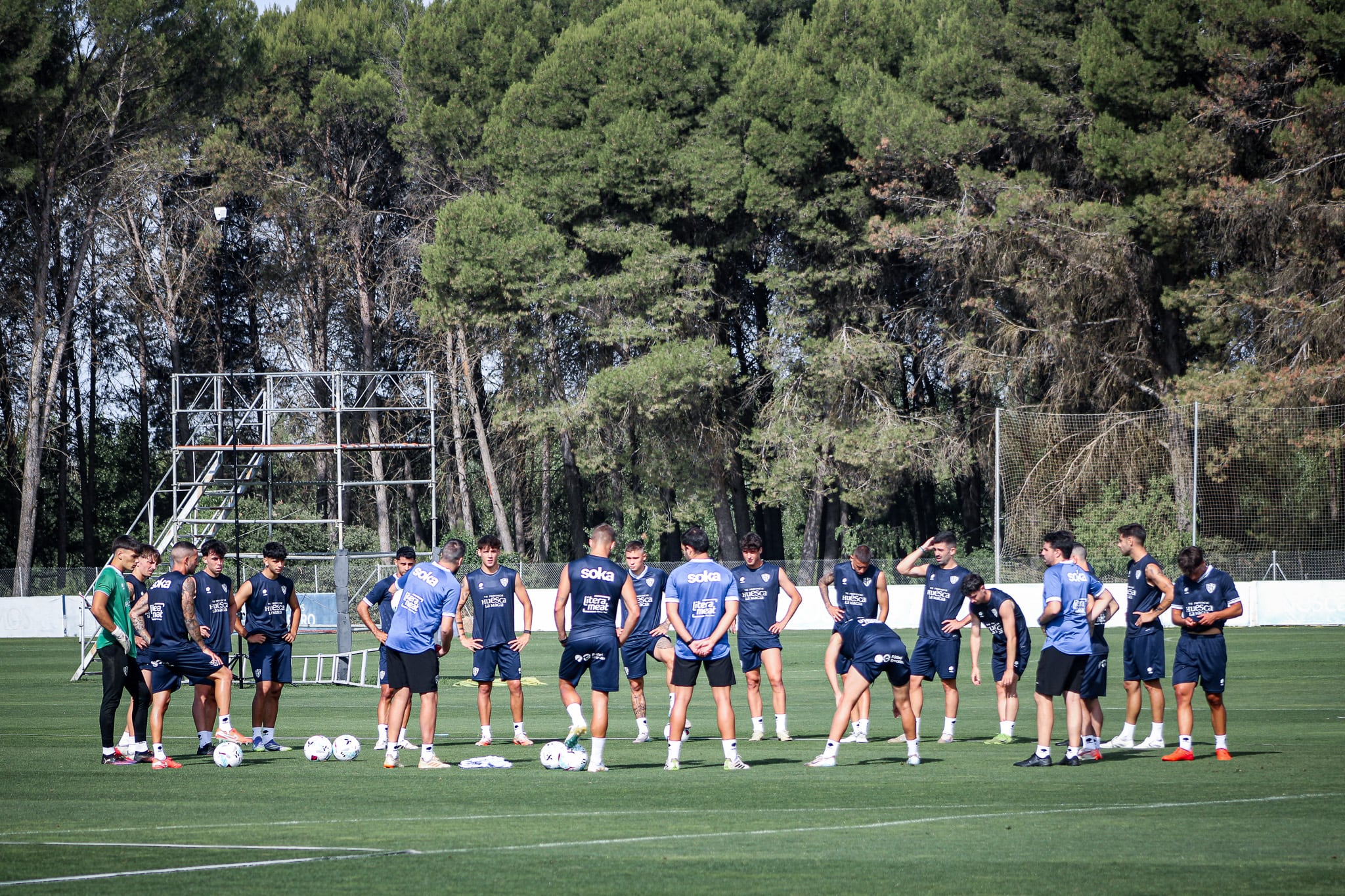 La SD Huesca durante un entrenamiento
