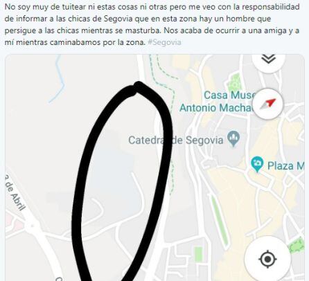 Tweet denunciando el acoso en El Pinarillo