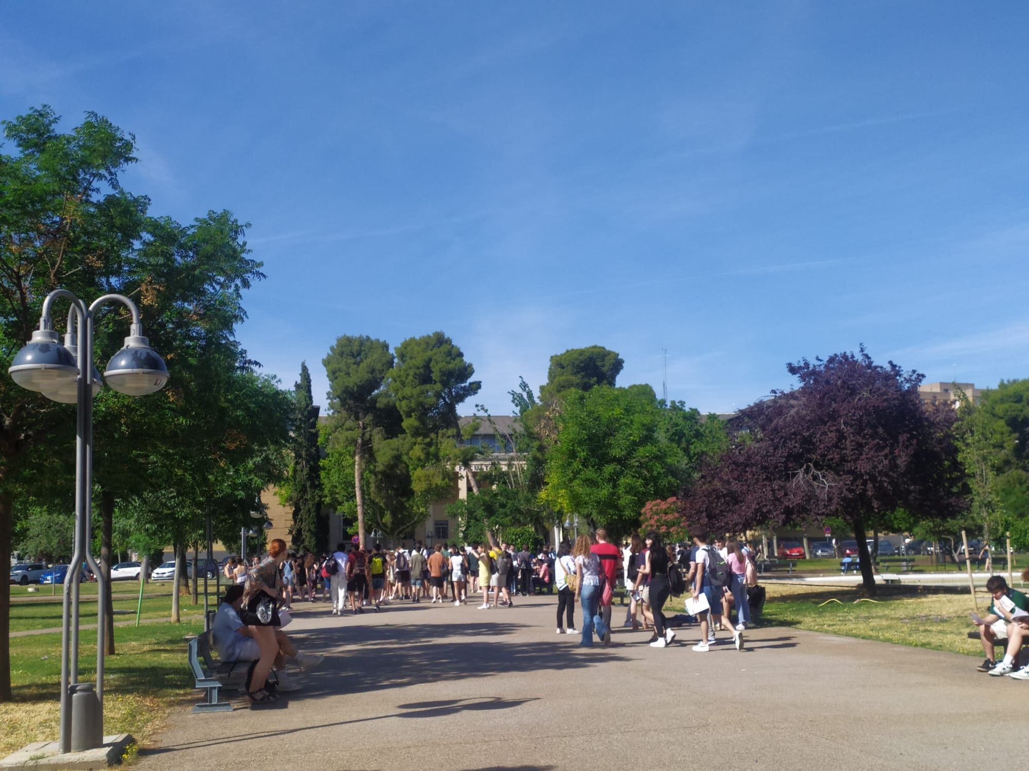 Campus de San Francisco de la Universidad de Zaragoza, durante la EVAU 2022