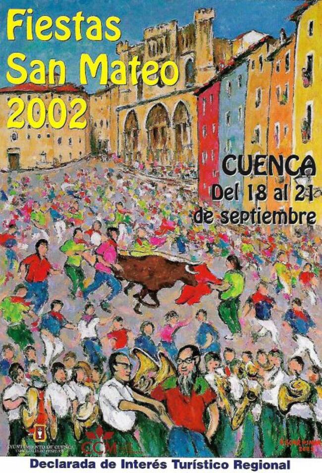 Cartel de Óscar Pinar para las fiestas de San Mateo de 2002.