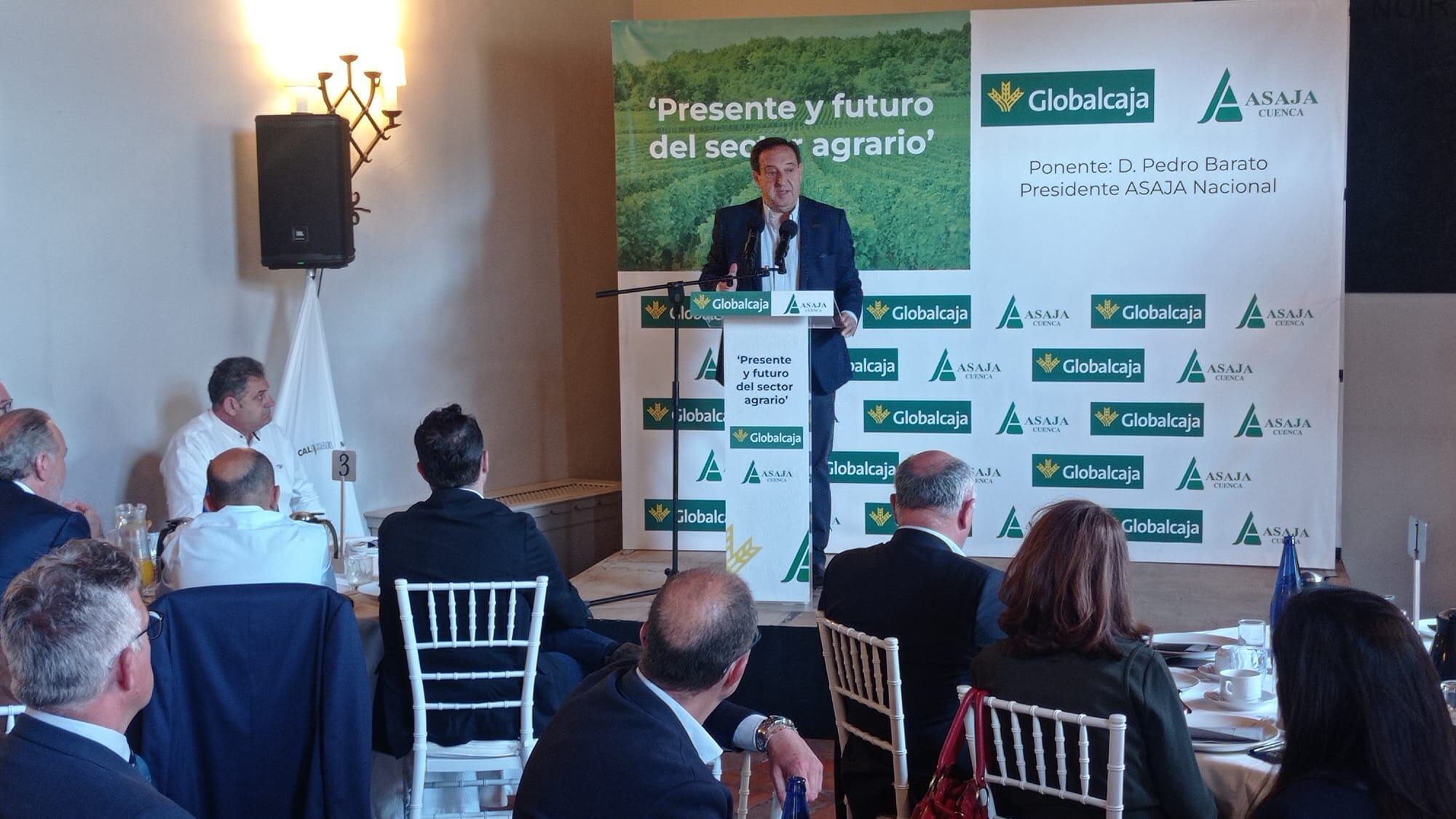 El presidente nacional de ASAJA, Pedro Barato, en un acto en el Parador de Cuenca