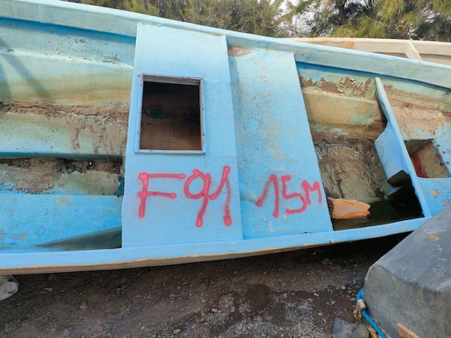 Interior de una de las pateras