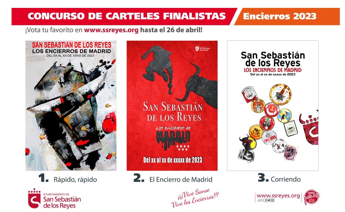 Se vota entre los 3 carteles seleccionados de los 19 que se han recibidos. El cartel ganador ilustrará la cita tradicional con motivo de las fiestas de agosto y el autor recibirá un premio de 1.000 euros